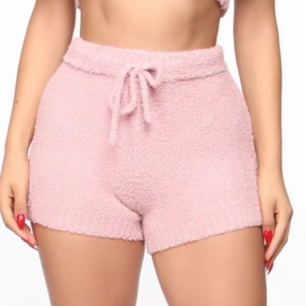 Forever 21 Pink Fleece Drawstring Shorts Size Medium
